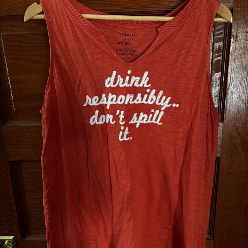 Torrid Red Tank Top - Drink Responsibly Graphic